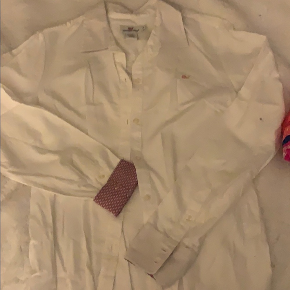 Vineyard Vines white button down with whale cuffs